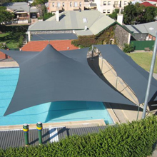 Swimming pool tensile structures